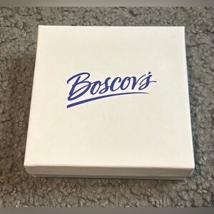 Boscovs White & Blue Gift Box 3.75” x 3.75” x 1”